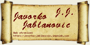Javorko Jablanović vizit kartica